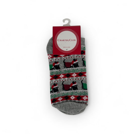 Women's Low Cut Holiday Socks - Scottie Dog
