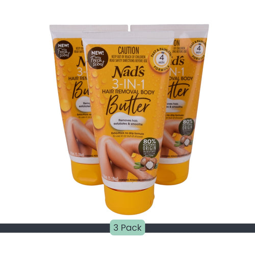 Nad’s 3-in-1 Hair Removal Body Butter 5.1oz Fast 4 Min Formula |  LOT OF 3