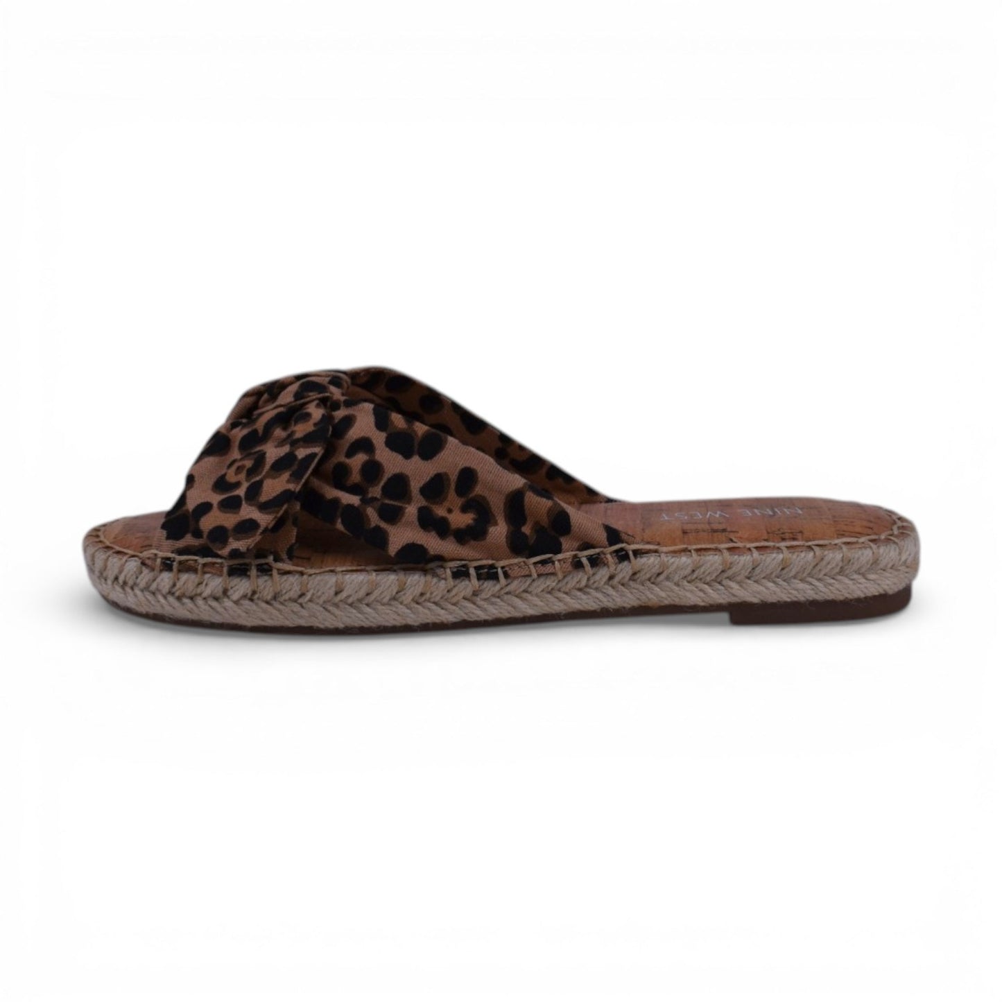 Nine West Brock Leopard Print Espadrille Slide Sandals | Size 7.5