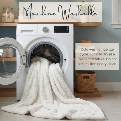 Luxury Concepts Ruched Faux Fur Throw