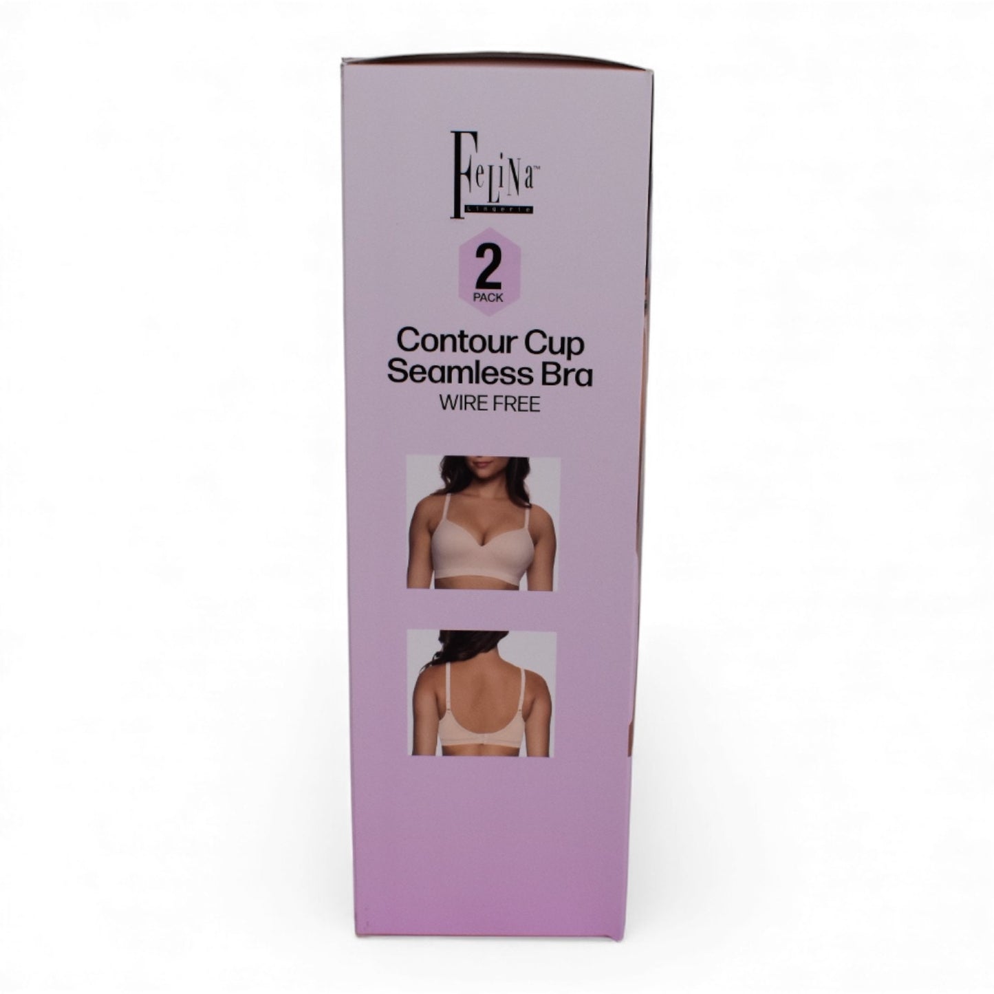 Felina Contour Cup Seamless Bra – 2 Pack (Black & Nude)