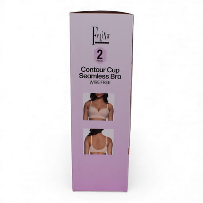 Felina Contour Cup Seamless Bra – 2 Pack (Black & Nude)