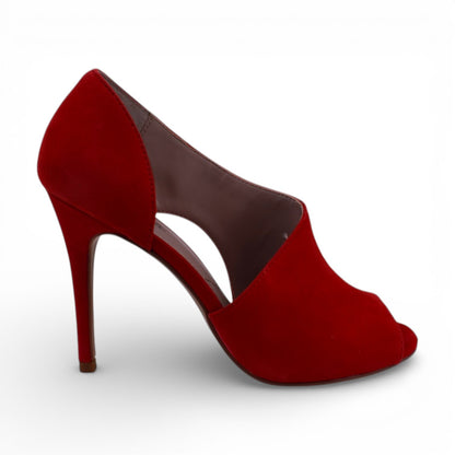 Charles by Charles David Raile Red Kid Suede Open Toe d'Orsay Stiletto Heel | Size 7