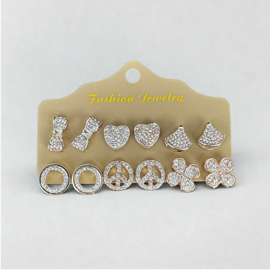 Sparkle & Shine Earring Set — Rose Gold (6 Pairs)