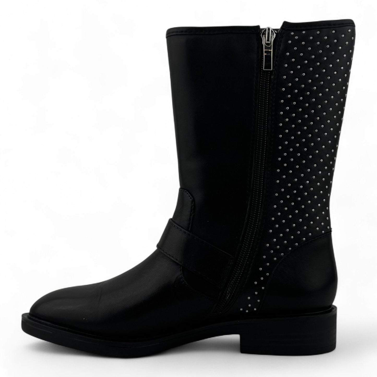 Steve Madden Zain Mid-Calf Boots – Black with Silver Studs