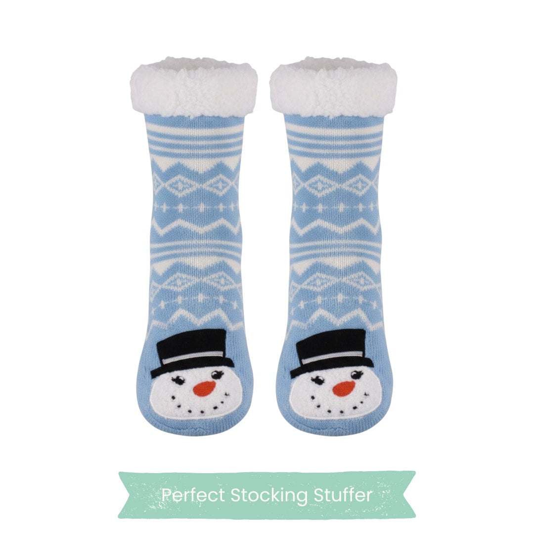 Charter Club Snowman Slipper Socks – Blue & White (S/M)