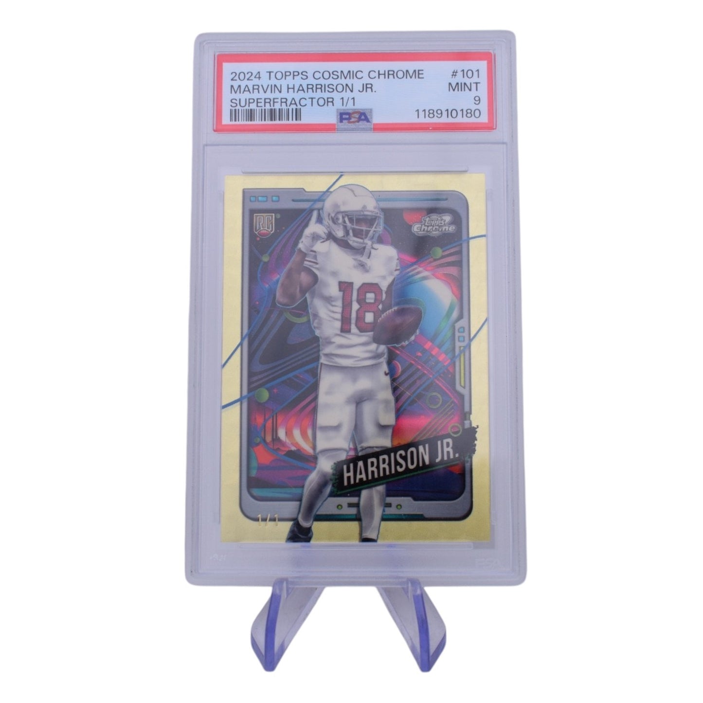 2024 Topps Cosmic Chrome Marvin Harrison Jr. Superfractor 1/1 PSA 9