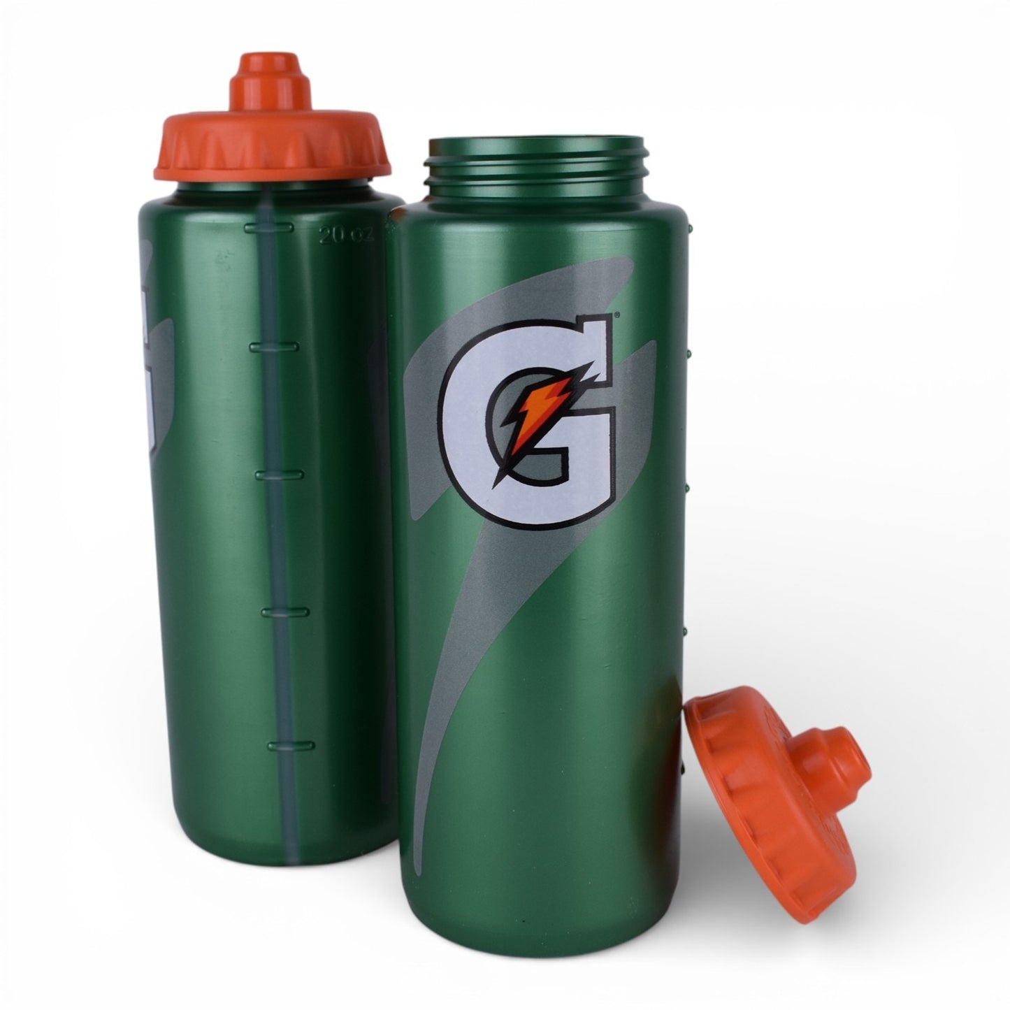 Gatorade 20 oz Squeeze Water Bottles – Green with Orange Lid (2-Pack)