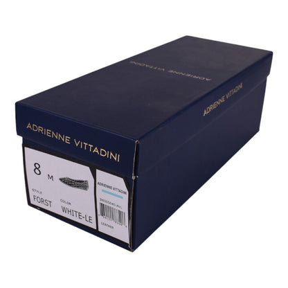 Adrienne Vittadini FORST Leather Laser-Cut Flats – White (Size 8M)