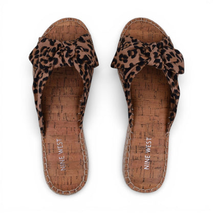 Nine West Brock Leopard Print Espadrille Slide Sandals | Size 7.5