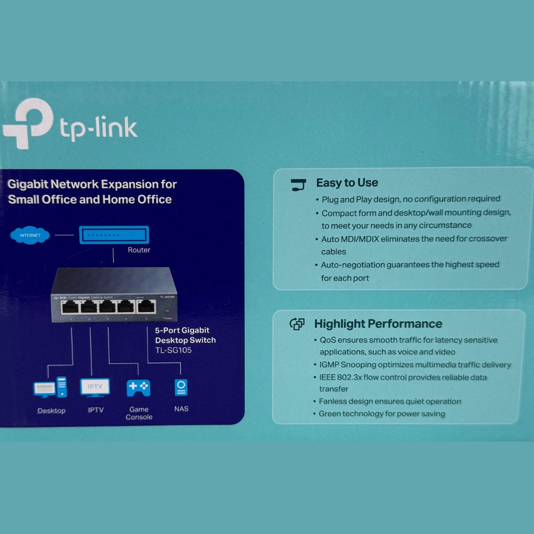 TP-Link TL-SG105 | 5-Port Gigabit Desktop Switch