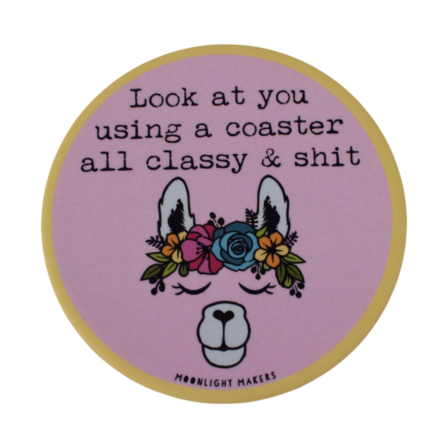Moonlight Makers Funny Natural Cork Coasters – Set of 4