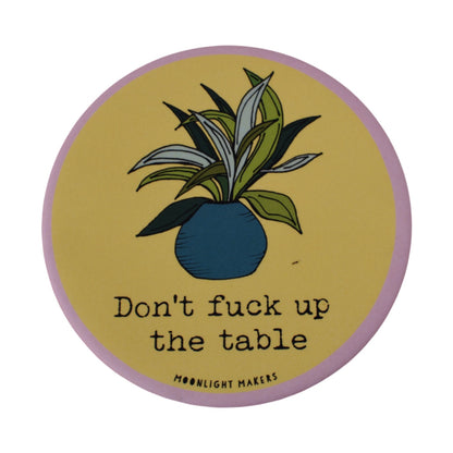 Moonlight Makers Funny Natural Cork Coasters – Set of 4