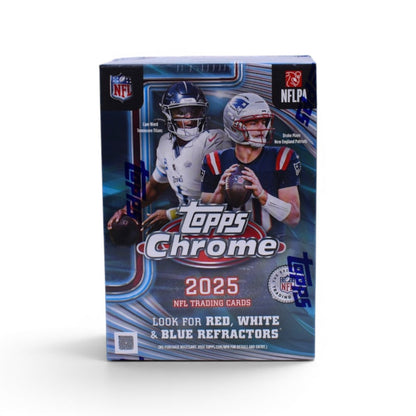 2025 Topps Chrome NFL Trading Cards Sealed Value Box