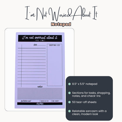 Notepad Trio – Procrastinator, Weekly Habit Tracker & “Not Worried” Bundle