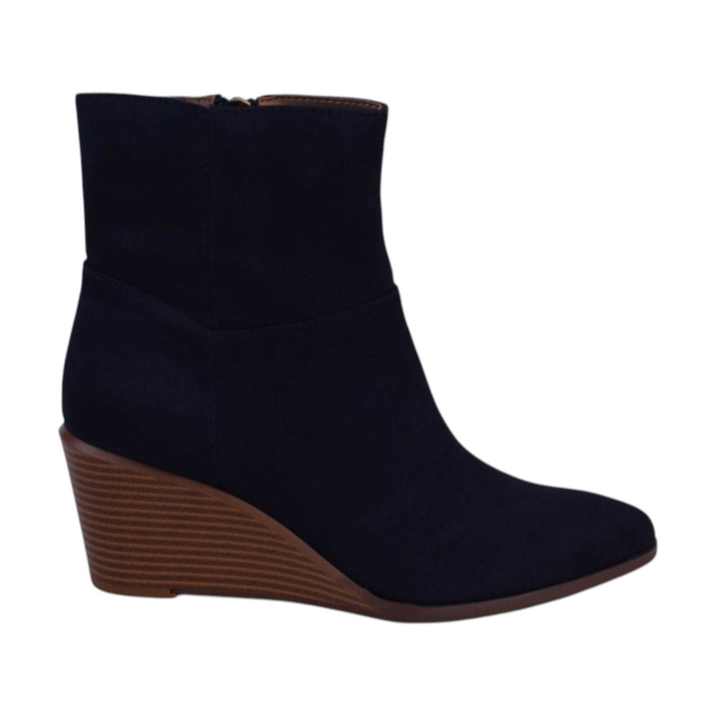Adrienne Vittadini Vito Women's Wedge Ankle Boot – Navy Suede – Size 8.5M