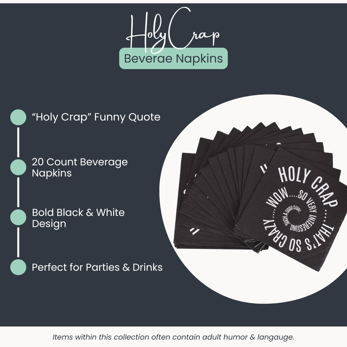 Holy Crap – Funny Beverage Napkins (20 Count)