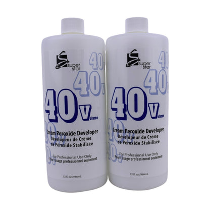 Super Star 40 Volume Cream Developer 32 oz (2 Pack) Hair Peroxide Oxidant