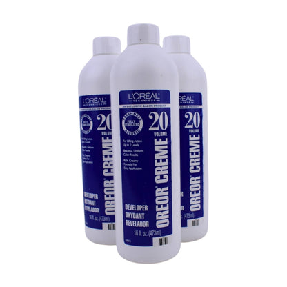 L’Oréal Oreor Creme Developer 20 Volume 16 oz (3 Pack) Salon Hair Color Oxidant