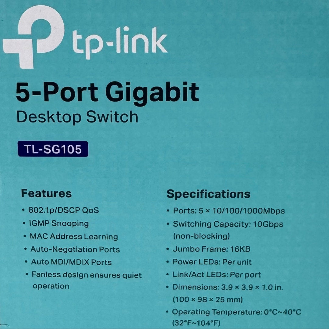TP-Link TL-SG105 | 5-Port Gigabit Desktop Switch