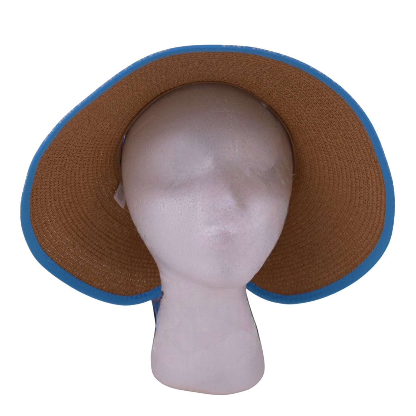 Smartass & Sass Woven Sun Visor Hat – Brown with Blue Trim