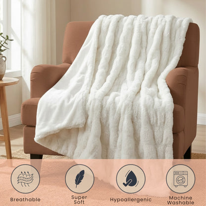 Luxury Concepts Ruched Faux Fur Throw