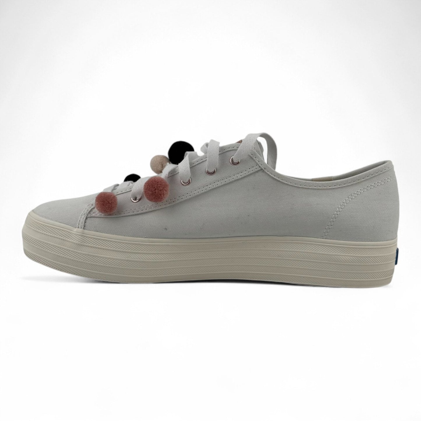 Keds Triple Kick Pom Pom Sneakers – White