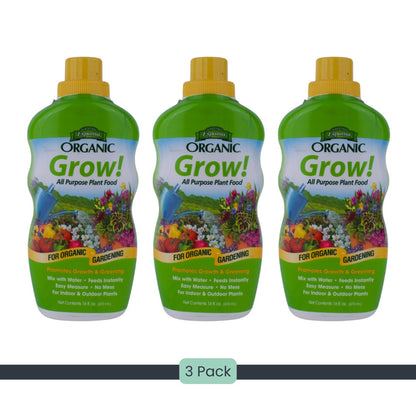 Espoma Organic Grow! All Purpose Plant Food – 16 fl oz (Lot of 3)
