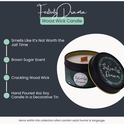 Festivity Drama – Brown Sugar Wood Wick Candle (4oz)