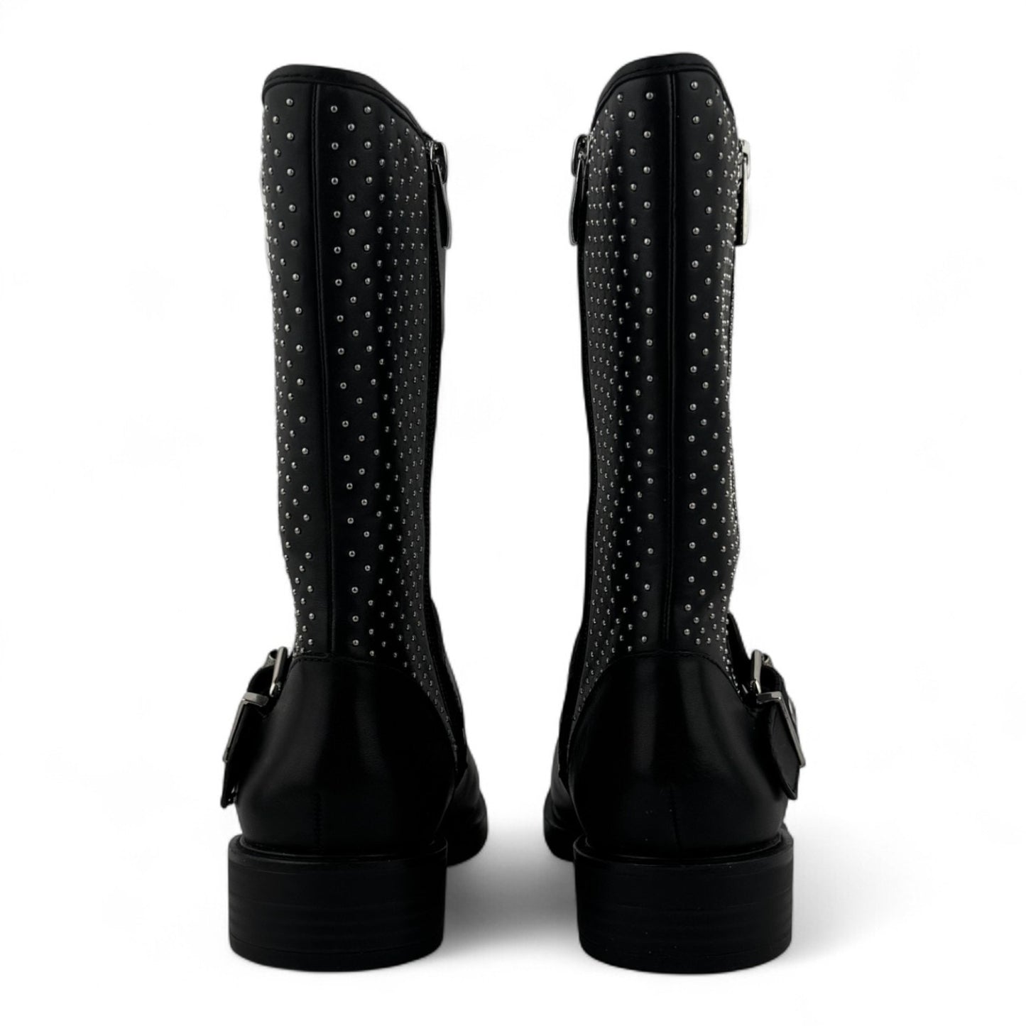 Steve Madden Zain Mid-Calf Boots – Black with Silver Studs