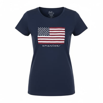 GALT Women’s Navy “America” Flag Graphic Tee