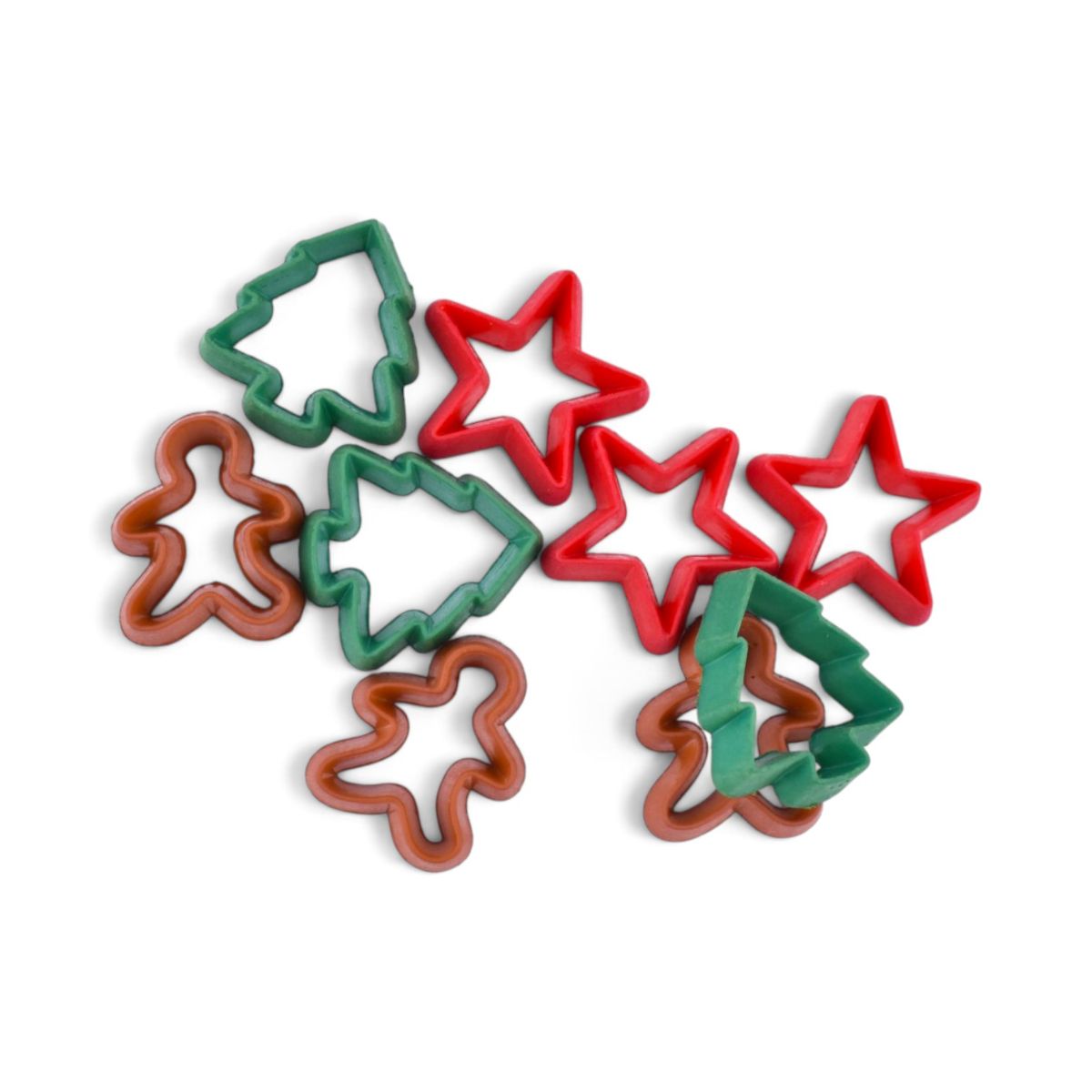Christmas Craft Buttons, Mini Cookie Cutters, 9 Pieces
