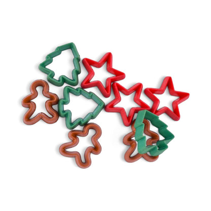 Christmas Craft Buttons, Mini Cookie Cutters, 9 Pieces