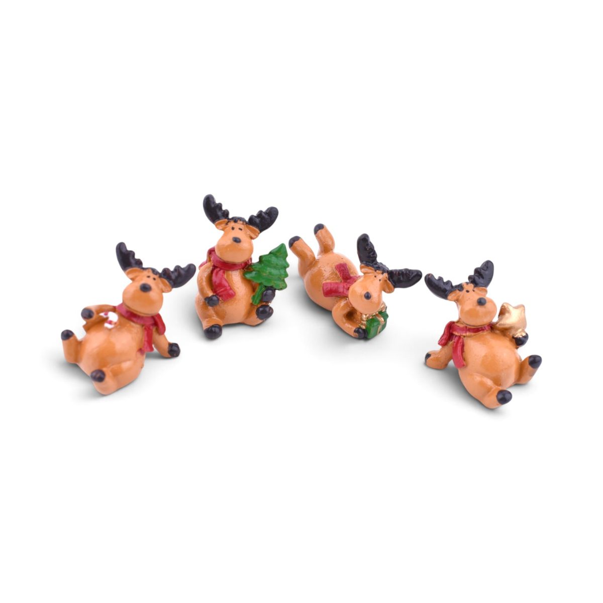 Mini Reindeer Figurines, 4 Piece Set