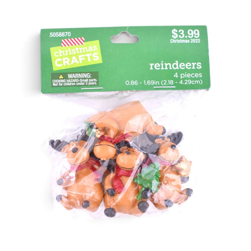 Mini Reindeer Figurines, 4 Piece Set