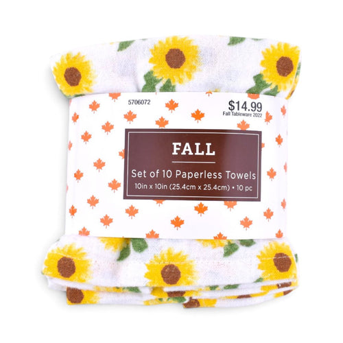 Fall Sunflower Paperless Towels, Set of 10