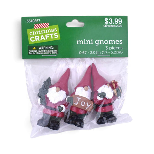 Mini Holiday Gnomes, Set of 3