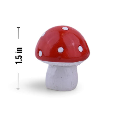 Mini Red Mushroom Figurines, 6 Piece Set