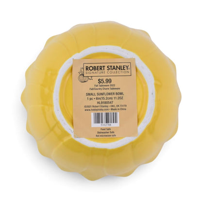 Small Sunflower Bowl in Yellow, 11.2oz