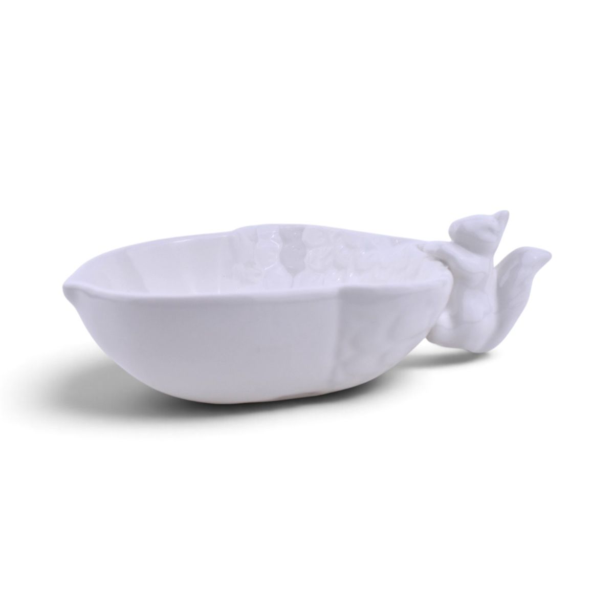 Squirrel Handle White Ceramic Bowl, 8oz