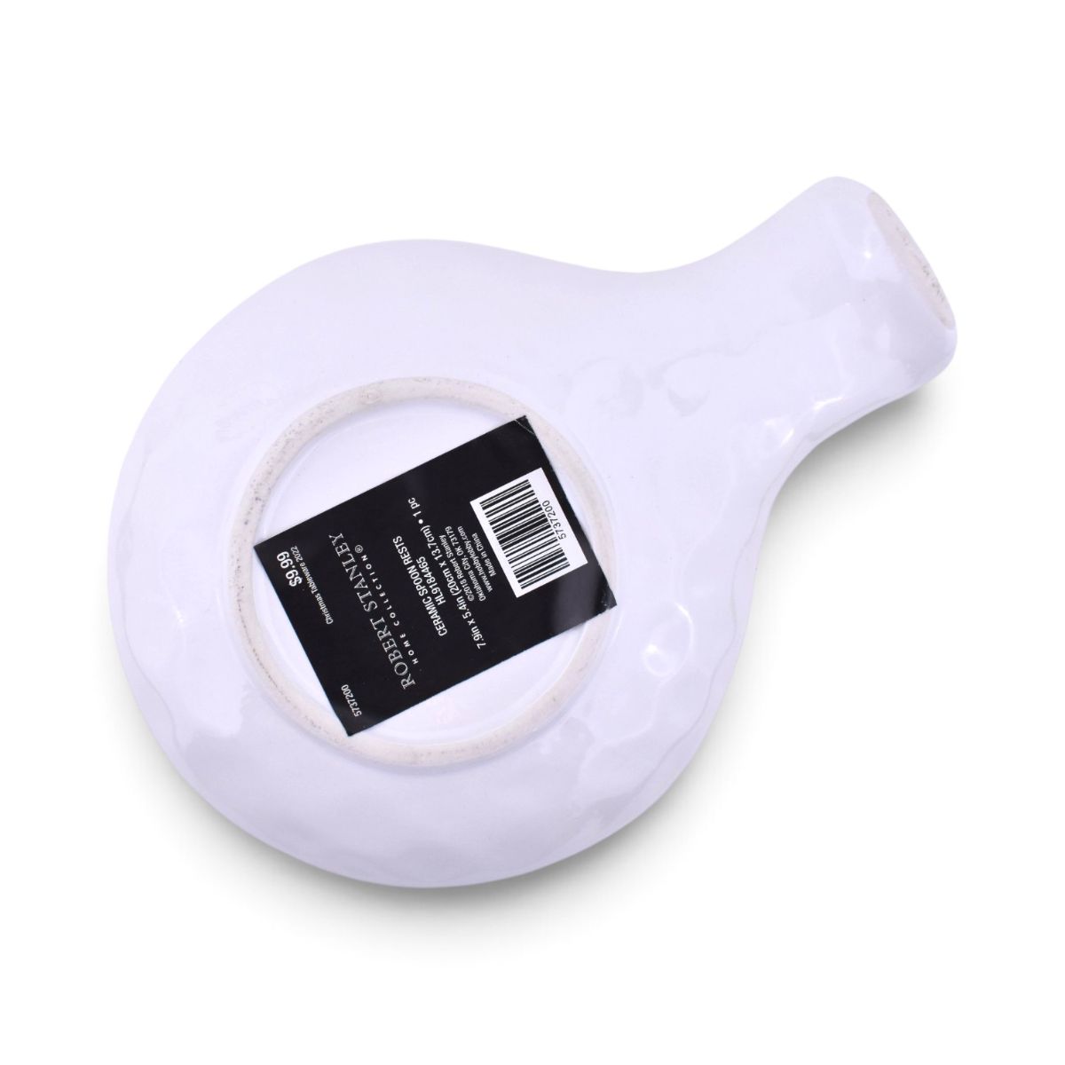 Snowflake Ceramic Spoon Rest in White