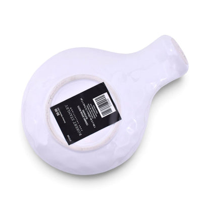 Snowflake Ceramic Spoon Rest in White