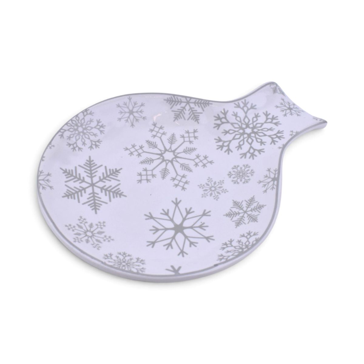 Snowflake Ceramic Spoon Rest in White