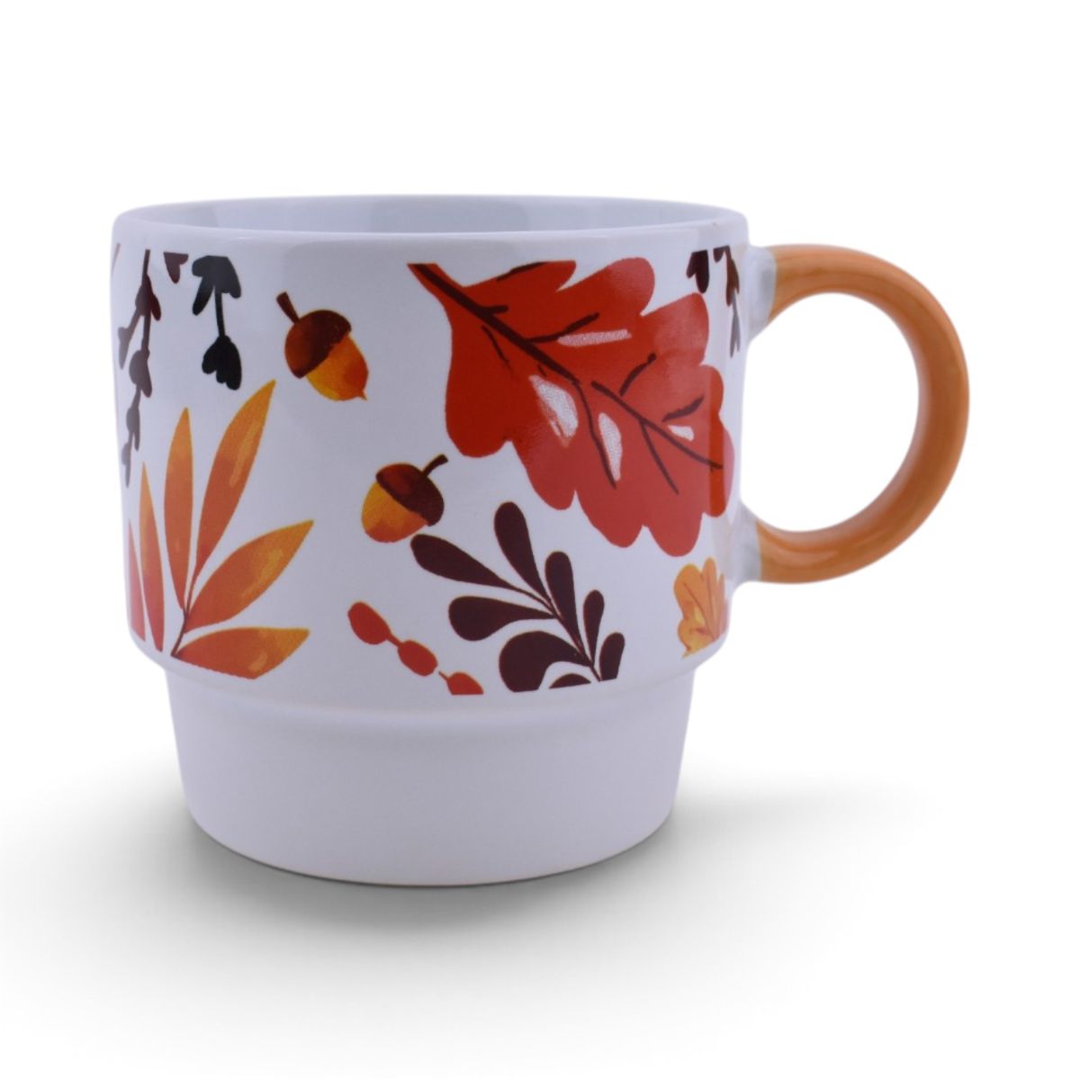 Fall Leaves Stackable Mug Set with Metal Stand