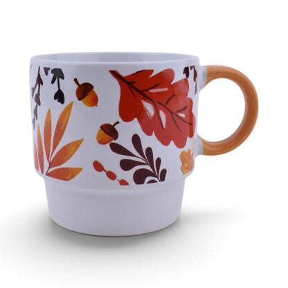 Fall Leaves Stackable Mug Set with Metal Stand