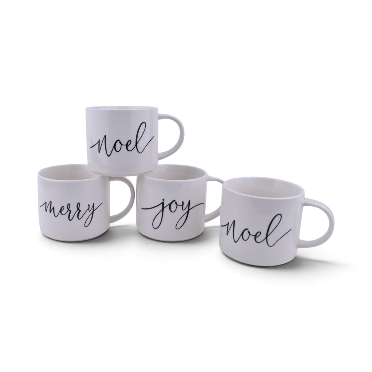 Christmas Stackable Mug Set with Metal Rack