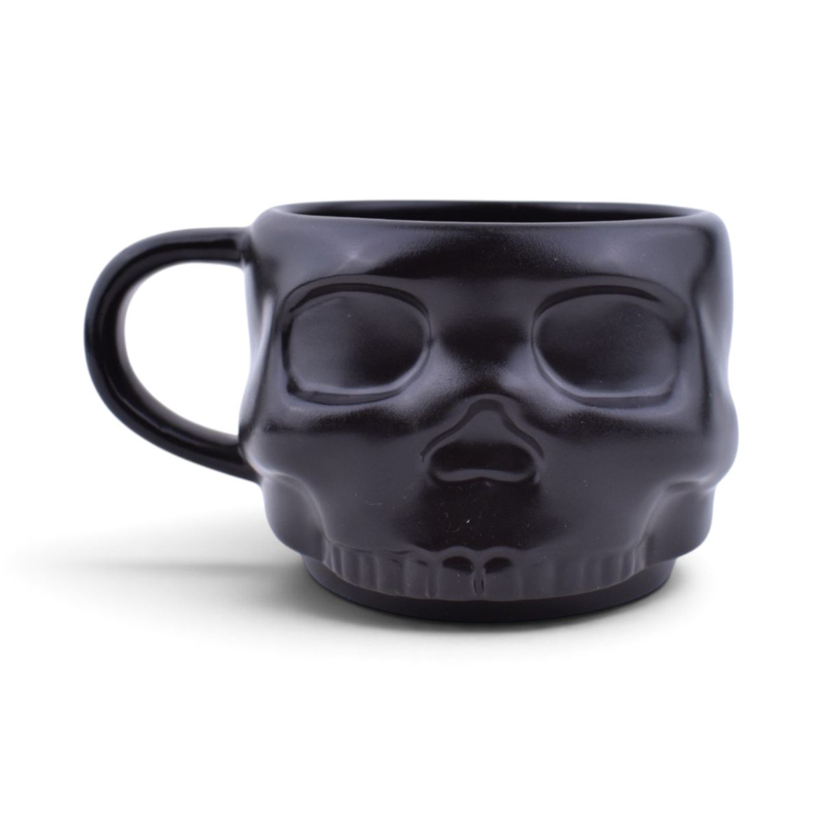Black Skull Stacking Mugs with Metal Rack
