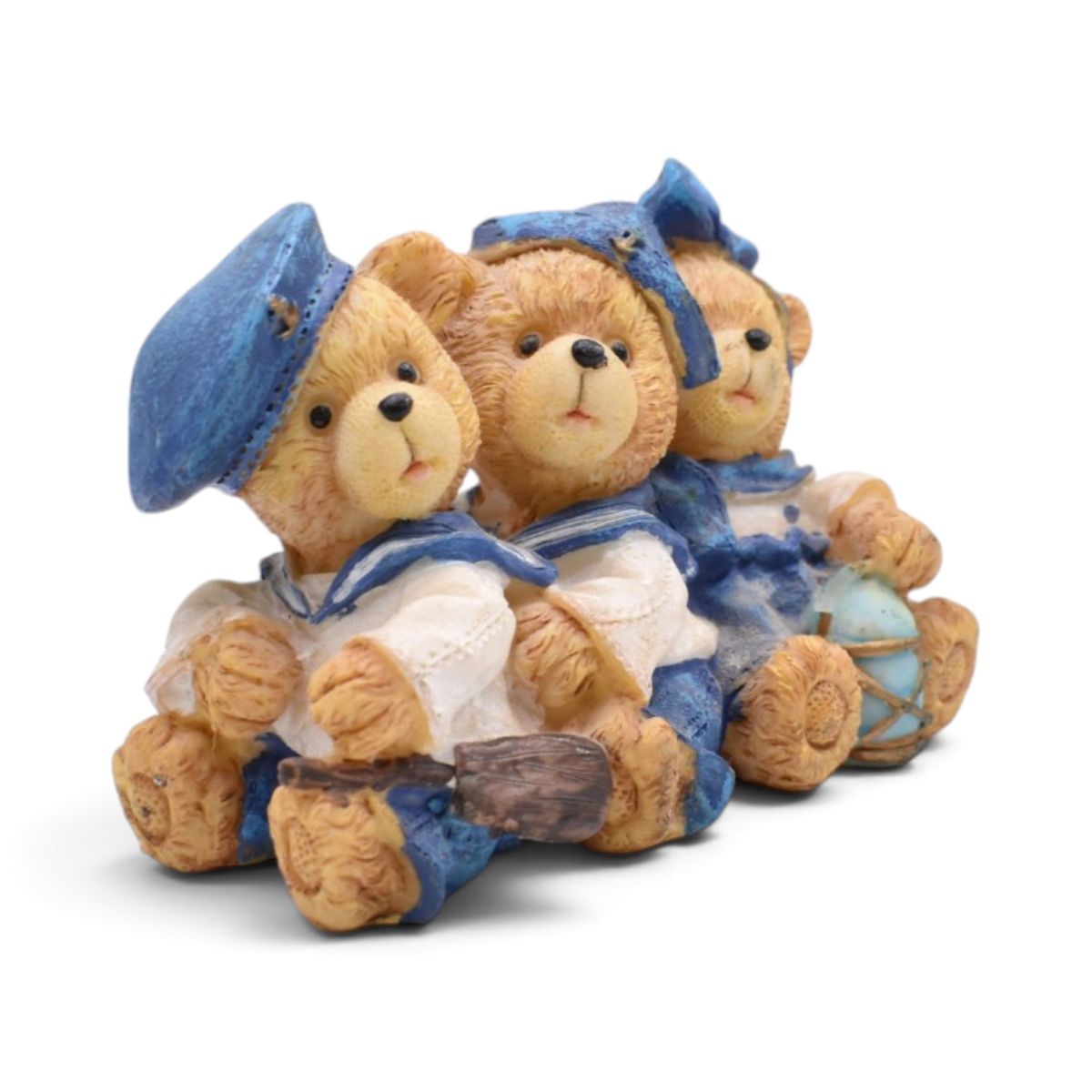 Sailor Teddy Bears Figurine in Blue and White