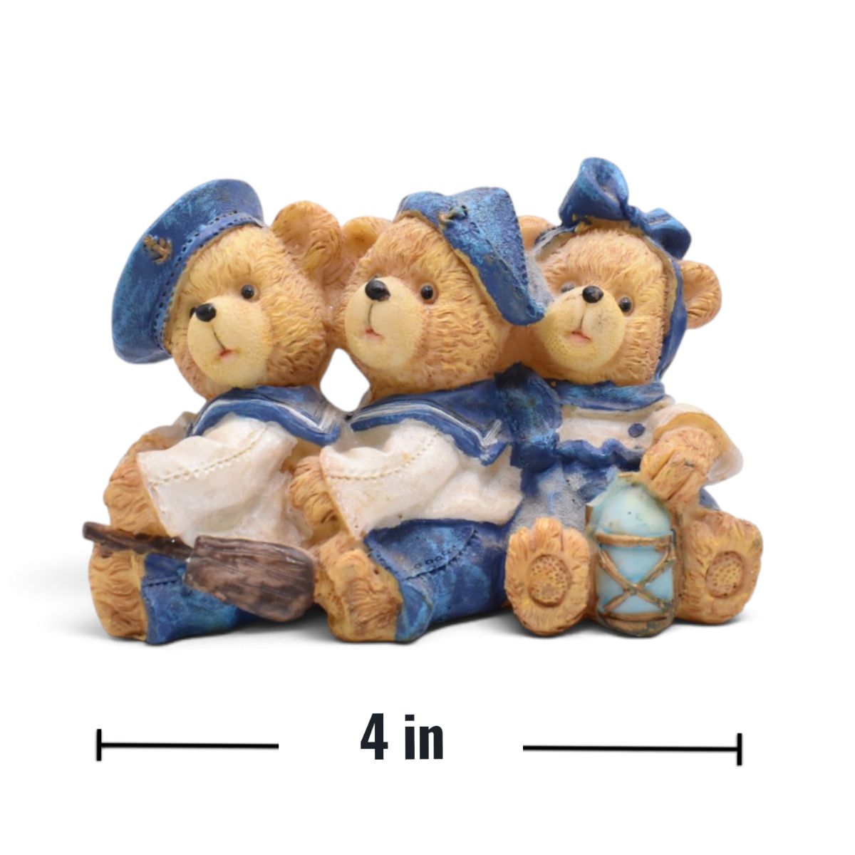 Sailor Teddy Bears Figurine in Blue and White