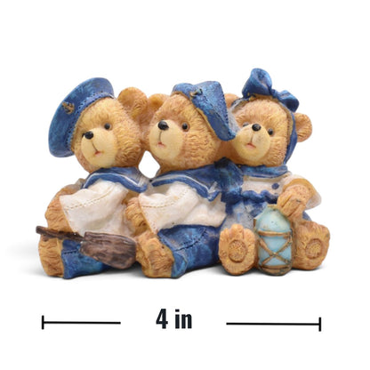 Sailor Teddy Bears Figurine in Blue and White